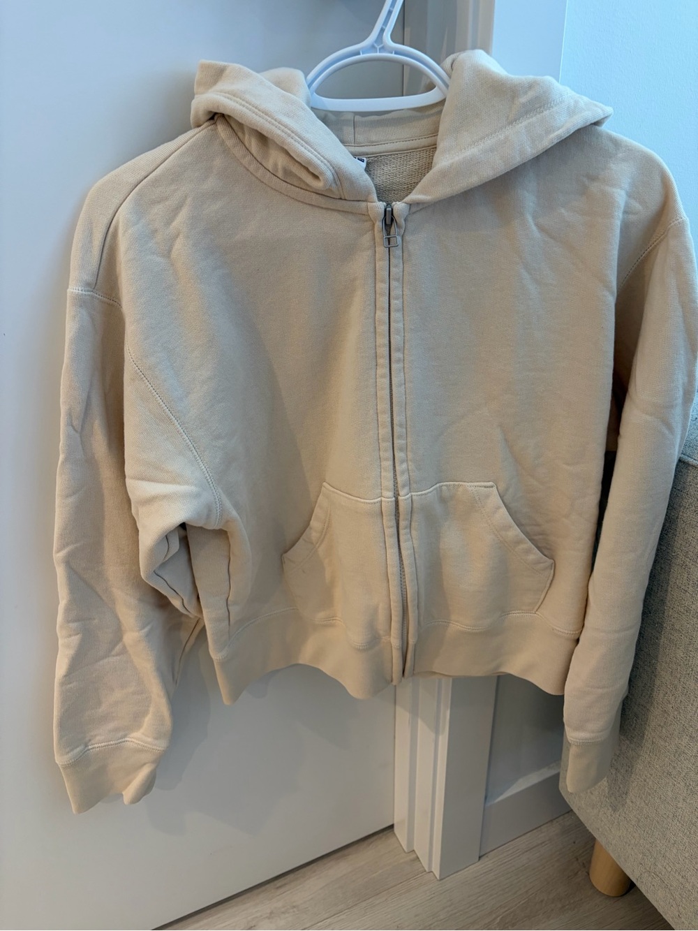 Uniqlo Cream Zip Hoodie